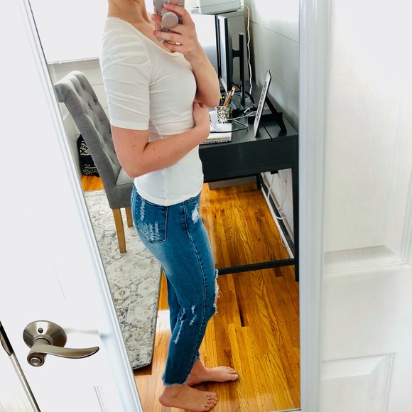 NEW Crave Fame Ribbed Puff Sleeve Shirt - Picture 2 of 6